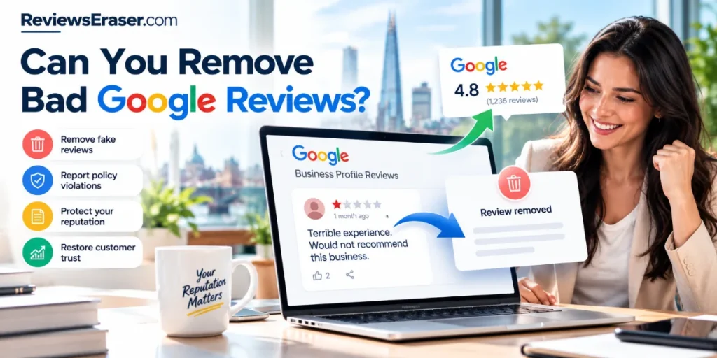 Can you remove bad Google reviews? A 1-star Google Business Profile review being removed and the rating rising to 4.8 stars